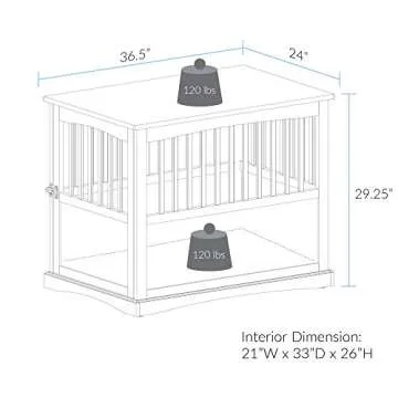 Stylish Casual Home Wooden Large Pet Crate & End Table