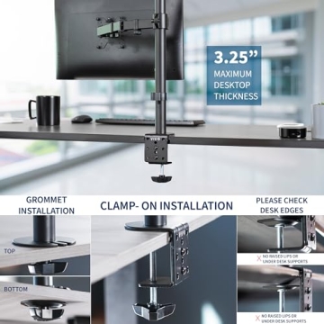VIVO Single Monitor Arm Desk Mount for 32 inch Screens