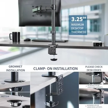 VIVO Single Monitor Arm Desk Mount for 32 inch Screens