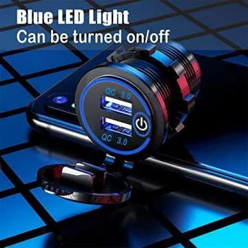 2 Pack 12V USB Charger QC3.0 Car Boat Dual Outlet