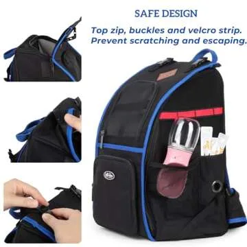 Lollimeow Cat Backpack Pet Carrier for Cats and Puppies - Ventilated Outdoor Canvas Cat Backpack with Large Space, Airline Approved