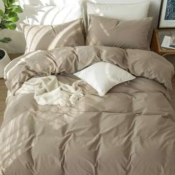 MooMee Bedding Duvet Cover Set Soft Comfy Washable King Size