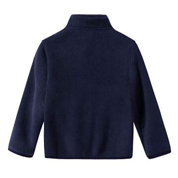 Spring&Gege Youth Solid Full-Zip Polar Fleece Jacket for Boys and Girls Size 5-6 Years Navy Blue