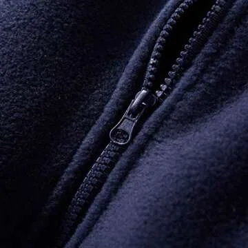 Spring&Gege Youth Solid Full-Zip Polar Fleece Jacket for Boys and Girls Size 5-6 Years Navy Blue