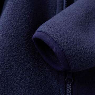 Spring&Gege Youth Solid Full-Zip Polar Fleece Jacket for Boys and Girls Size 5-6 Years Navy Blue