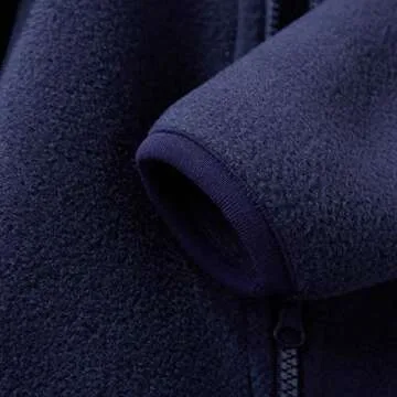 Spring&Gege Youth Solid Full-Zip Polar Fleece Jacket for Boys and Girls Size 5-6 Years Navy Blue