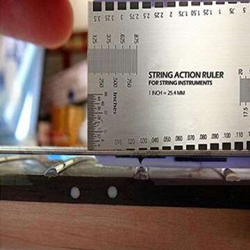 Bluelans® Double Sided Multi Function String Action Guitar Set Up Gauge Ruler User Guide Luthier Measuring Tool for Electric, Acoustic Bass Guitars