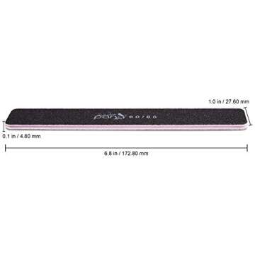 PANA Jumbo Double-Sided Emery Nail File for Manicure, Pedicure, Natural, and Acrylic Nails - Black (...