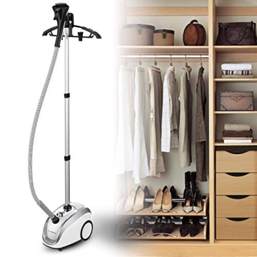 PurSteam Standing High-Pressure Garment Steamer for Clothes with Wheels, 4 Steam Levels