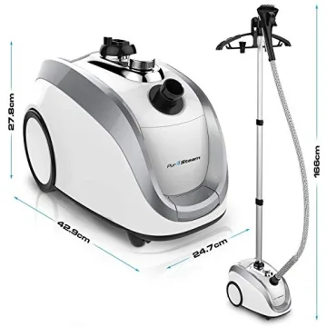 PurSteam Standing High-Pressure Garment Steamer for Clothes with Wheels, 4 Steam Levels