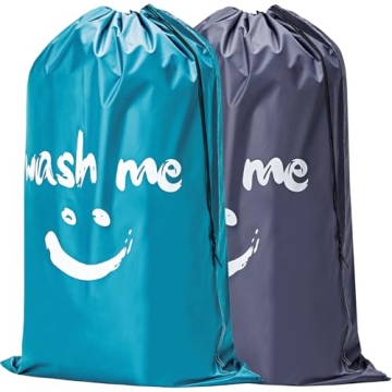 HOMEST 2 Pack XL Wash Me Travel Laundry Bag, Large Capacity Ideal for 4 Loads of Laundry