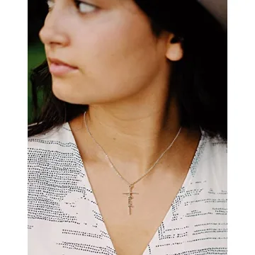 Lcherry Faith Cross Necklace Adjustable Jewelry for Women