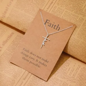 Lcherry Faith Cross Necklace Adjustable Jewelry for Women