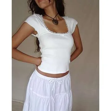 Chic Fairy Grunge Y2K Lace Patchwork Top for Women