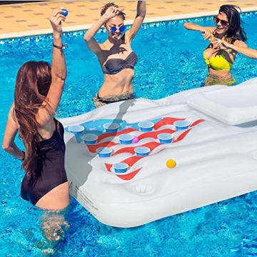 Jasonwell Beer Pong Pool Float - Inflatable Fun for Adults