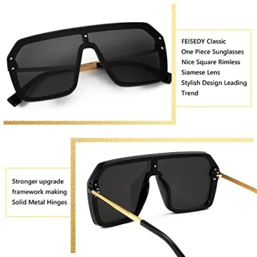 FEISEDY Retro Siamese Sunglasses UV400 Protection Stylish