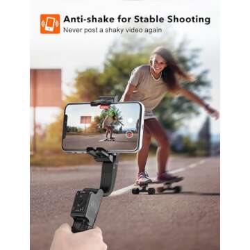 hohem iSteady Q Gimbal Stabilizer for Smartphone, 1 Axis Selfie Stick Tripod with Face Tracking, 360...