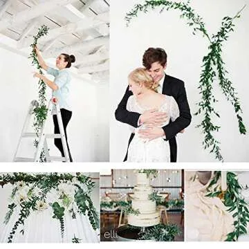 Artiflr 2 Pack Artificial Hanging Leaves Vines, 5.7 Ft Fake Willow Leaves Twigs Silk Plant Vines in ...