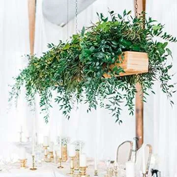Artiflr 2 Pack Artificial Hanging Leaves Vines, 5.7 Ft Fake Willow Leaves Twigs Silk Plant Vines in Green for Indoor/Outdoor Wedding Decor