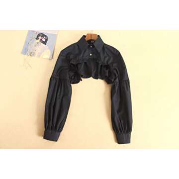 Elegtiskas Detachable Dickey Blouse False Collar Half Shirt Blouse Collar Crop Top