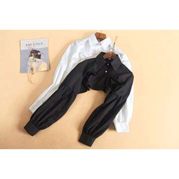 Elegtiskas Detachable Dickey Blouse False Collar Half Shirt Blouse Collar Crop Top