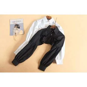 Elegtiskas Detachable Dickey Blouse False Collar Half Shirt Blouse Collar Crop Top