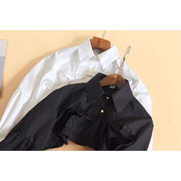 Elegtiskas Detachable Dickey Blouse False Collar Half Shirt Blouse Collar Crop Top