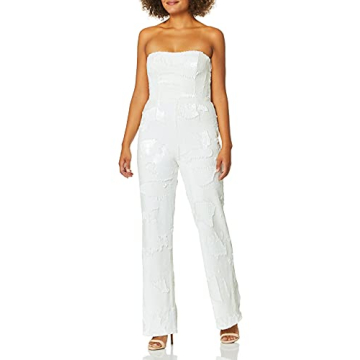 Dress the Population Women's Andy Strapless Sequin Wide Leg Jumpsuit - Glamorous Fashion Statement!