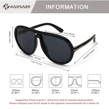 Karsaer Oversized Vintage Aviator Sunglasses for All Ages