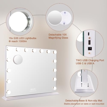 FENCHILIN Vanity Mirror with Lights for Everyday Glam