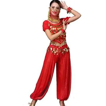Astage Lady Belly Dancer Costume Dance Show Red