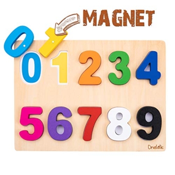 Magnetic Wooden Educational Number Puzzle - Learn Numbers & Color Recognition Toy – Toddler Presch...