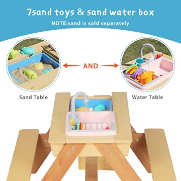 Mederra Kids 3-in-1 Picnic Table: Outdoor Play Set