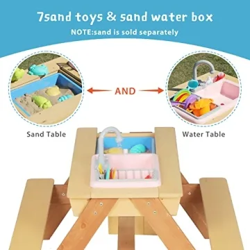 Mederra Kids 3-in-1 Picnic Table: Outdoor Play Set