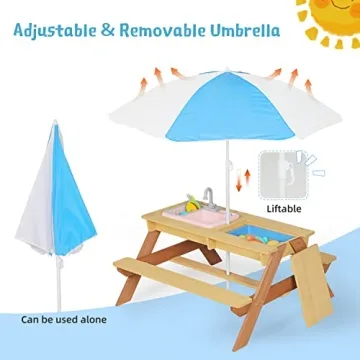 Mederra Kids 3-in-1 Picnic Table: Outdoor Play Set