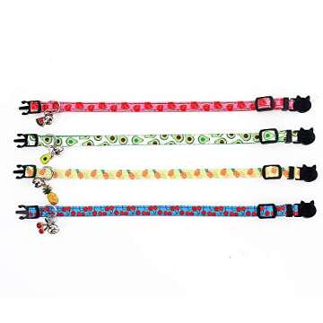 Cat Collars Breakaway with Bell - 4 Pack Cat Safety Collars for Boys & Girls - Safety Buckle Kitten ...