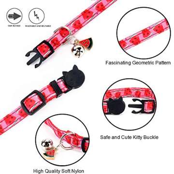 Durable Cat Collars Breakaway with Bell 4 Pack