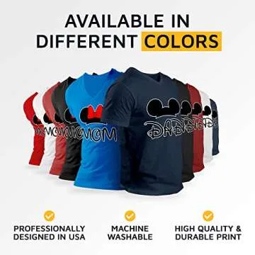 GOOD SHOPPERS ACTIVEWEAR - Mom and Dad Cartoon Mouse Ears Matching Outfits for Couples, Comfy Shirts for Matching Family Outfits, Must-Have Cotton Family Matching Shirts (hnavy-red,Men-L/Women-M)