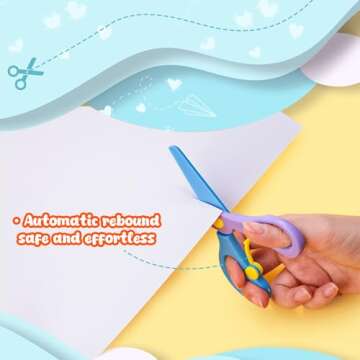 LOVESTOWN 4 PCS Plastic Toddler Safety Scissors, Pre-School Training Scissors for Toddlers & Children Art Supplies