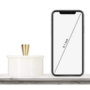 Queenza White Marble Salt Cellar with Brass Knob - Elegant Storage