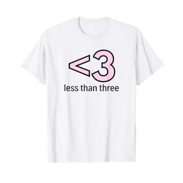 Math Teacher for Valentine's Day - Less than Three T-Shirt
