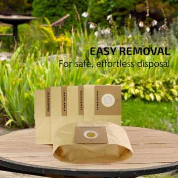 OVENTE Disposal Dust Bags for ST1600B Vacuum Cleaner (Pack of 4), Collect and Trap Dirt Inside the Vacuum for Efficient Cleaning, Compact for Easy Storage, Brown ACPST16704