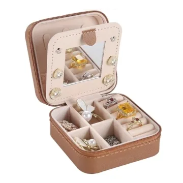 KElofoN Compact Travel Jewelry Organizer with Mirror