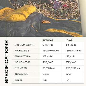 NEMO Disco Sleeping Bag | Plush Down Backpacking Sleeping Bag for Side Sleepers, Mens 15 Regular