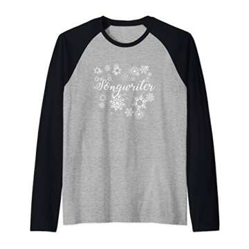 Songwriter Snow Raglan Baseball Tee by Cait Greer - Lightweight & Stylish