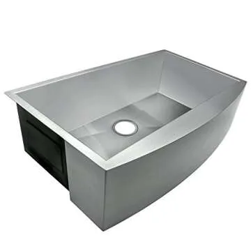 Golden Vantage Farmhouse Apron Mount 33-inch Kitchen Sink 18 Gauge Stainless Steel Single Bowl Handmade Kitchen Sink 33" x 22" x9"
