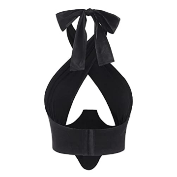 ZAFUL Ribbed Halter Crop Top Ruched Lace-up Cropped Cami Bandana Top Stitching Cropped Tank Top