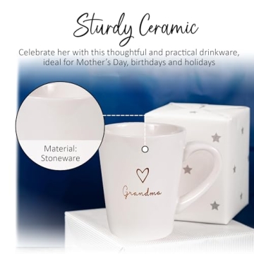Grandma Coffee Mug - Heart Tag Stoneware Cup