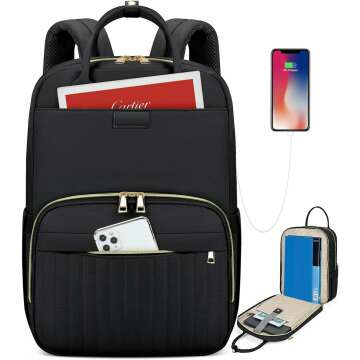 RAINSMORE Stylish Waterproof Backpack for Women - Perfect for Travel & Work