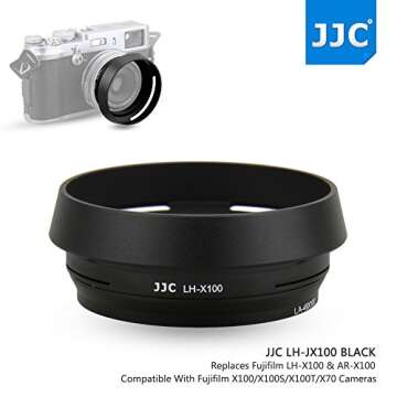 JJC Metal Lens Hood Shade Protector with 49mm Filter Adapter Ring for Fujifilm X100VI X100V X100F X1...
